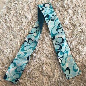 Coach Blue Skinny Scarf